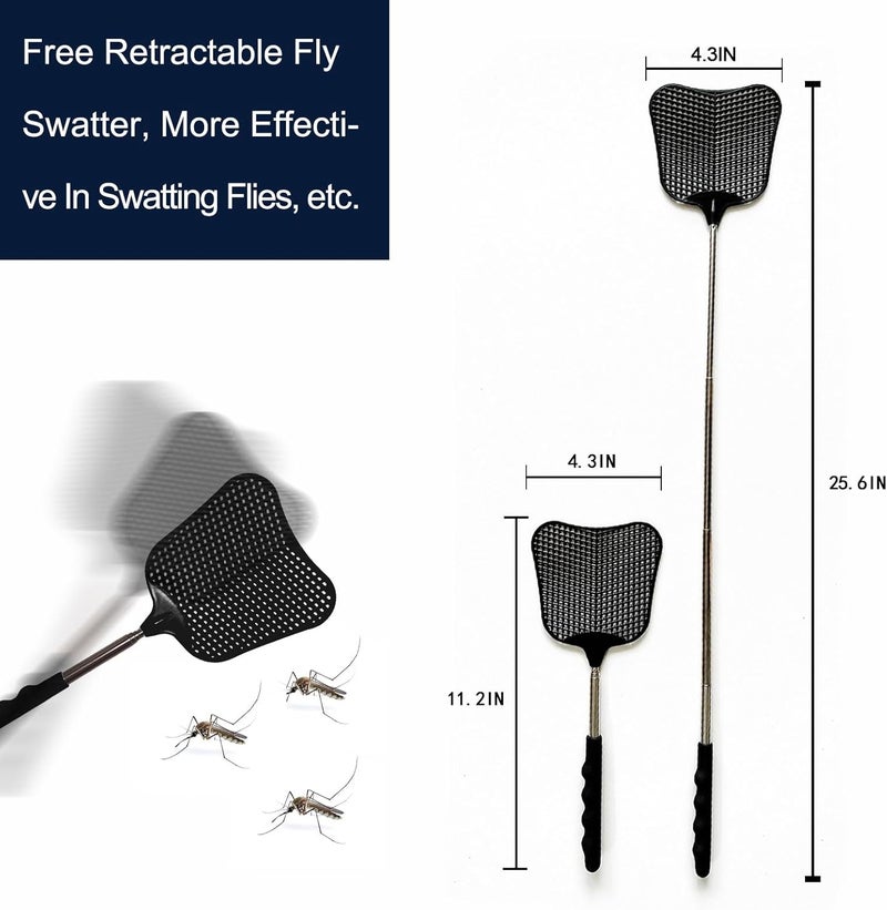 MILEDU Telescopic Fly Swatters, Long Plastic Extendable Fly Swatter Manual, Retractable Swatters, Telescoping Swat, Stainless Steel Handle, Suitable for Swatting Flies, Spiders, etc.,3Pcs - Image 4